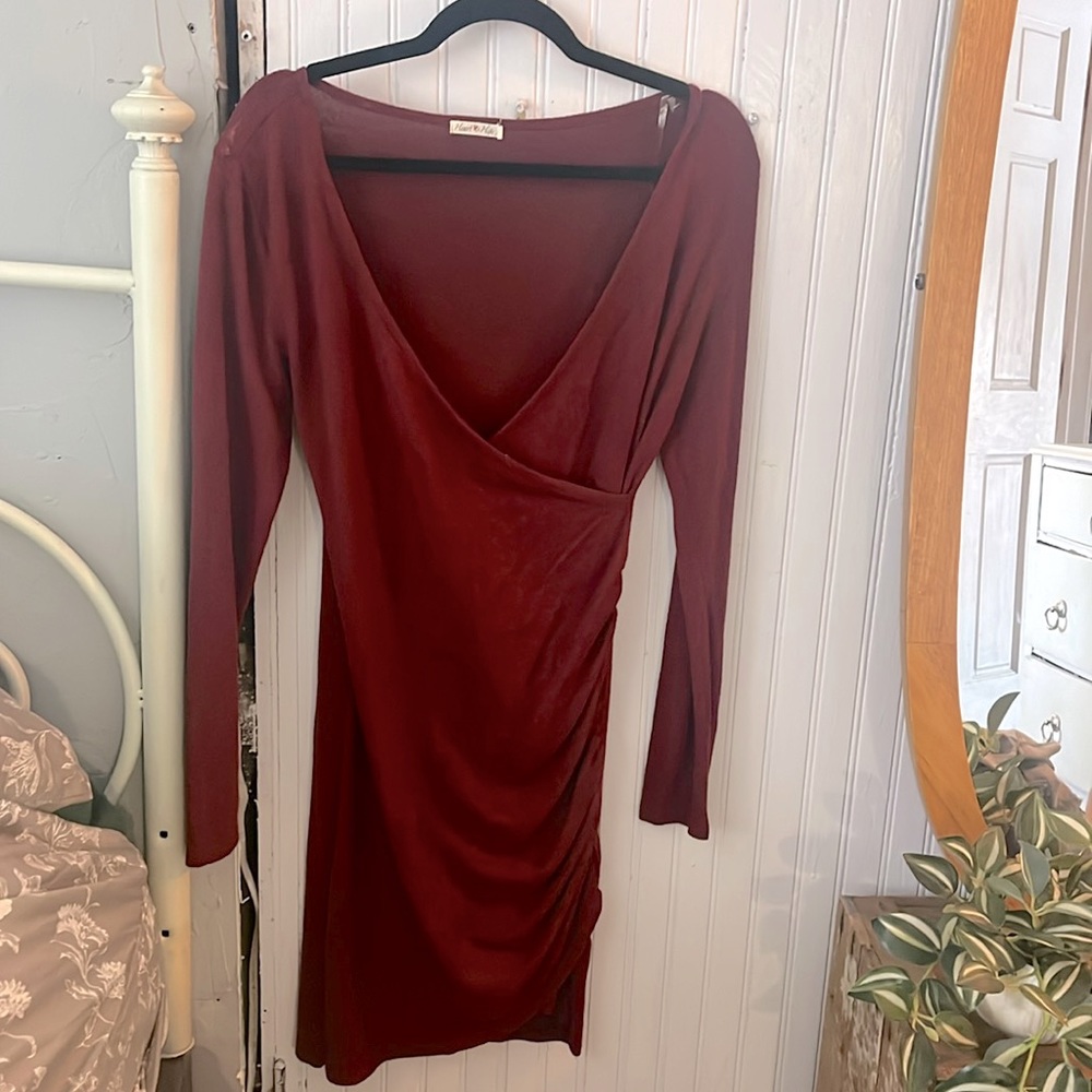 Red heart and hip dress